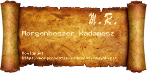 Morgenbeszer Radamesz névjegykártya